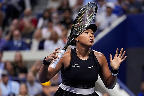 US Open 2024: Naomi Osaka, of Japan, reacts during a match against Karolina Muchova, of the Czech Republic